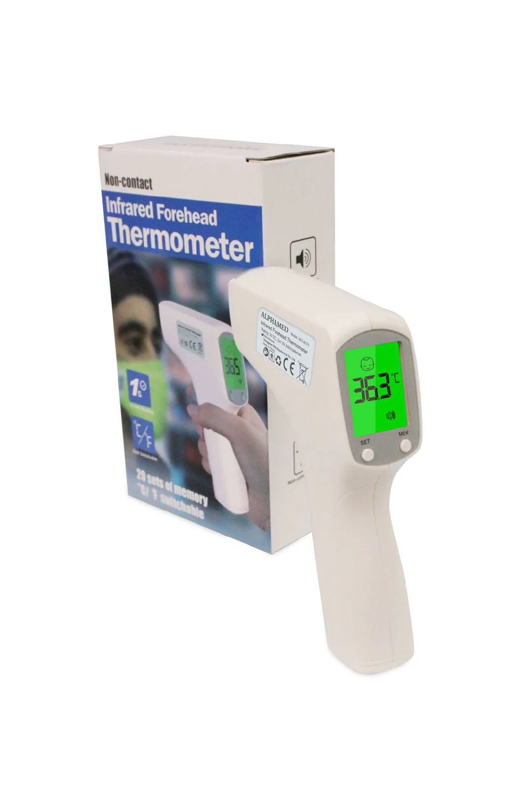 IR Infrared Digital Forehead Thermometer Non-Contact Baby/Adult Body Thermometer