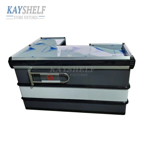 Supermarket Design Cash Register Money Table Retail Store Metal Checkout Counter